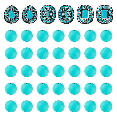 56Pcs 4 Styles Silicone Beads FIND-TA0010-75A-1