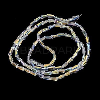 Transparent Electroplate Glass Beads Strands EGLA-H107-02A-AB01-1