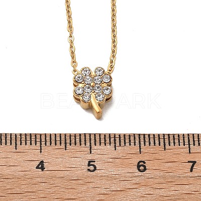 304 Stainless Steel Crystal Rhinestone Pendant Cable Chain Necklaces for Women LS-NJEW-C062-01C-G-1