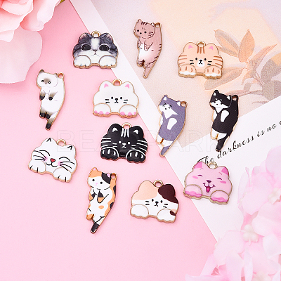 12Pcs 12 Styles Alloy Enamel Pendants FIND-YW0006-62-1