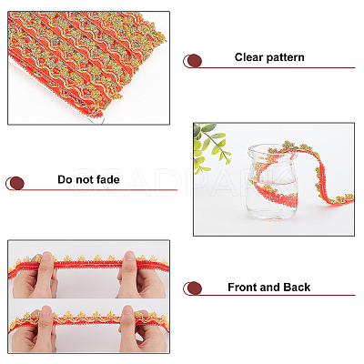 Sparkle Polyester Lace Ribbon OCOR-WH0080-32D-1