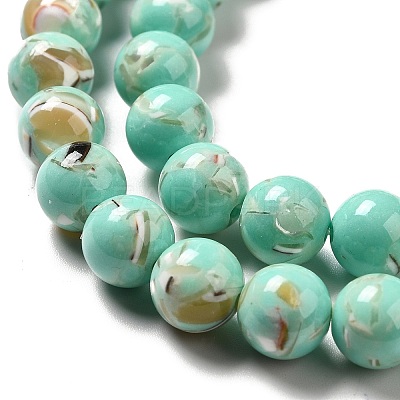 Synthetic Turquoise and Sea Shell Assembled Beads Strands G-D482-01E-08-1