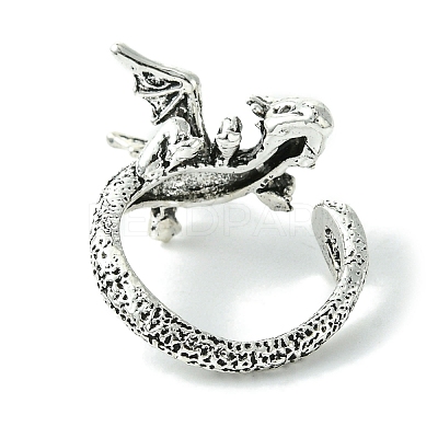 Dragon Alloy Open Cuff Rings X-RJEW-K275-22AS-1