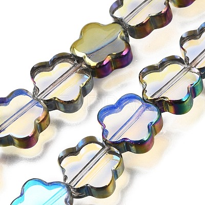 Electroplated Transparent Glass Beads Strands GL-CBA98F0-07E-1