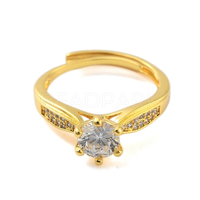 Clear Cubic Zirconia Adjustable Rings RJEW-L120-018G-02-1