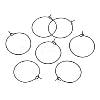 316L Surgical Stainless Steel Hoop Earring Findings STAS-G130-03B-21MM-1