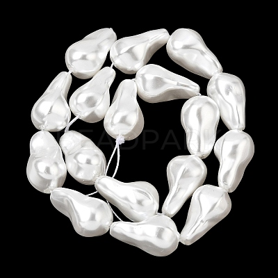 Electroplated Glass Shell Pearl Beads Strands BSHE-B009-B01-13x21mm-1