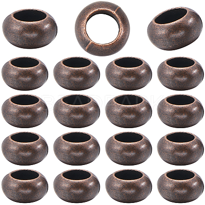 100Pcs Tibetan Style Rondelle European Beads FIND-SP0002-27-1