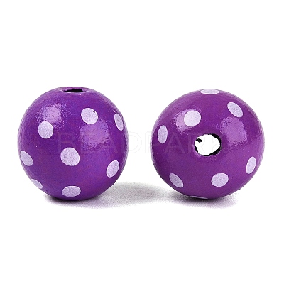 Dyed Natural Wooden Beads WOOD-O005-01E-1