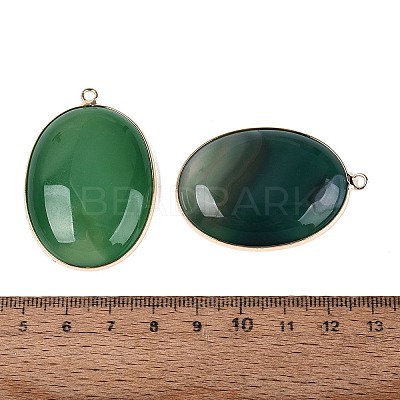 Dyed Natural Agate Pendants G-Q606-90B-G-1