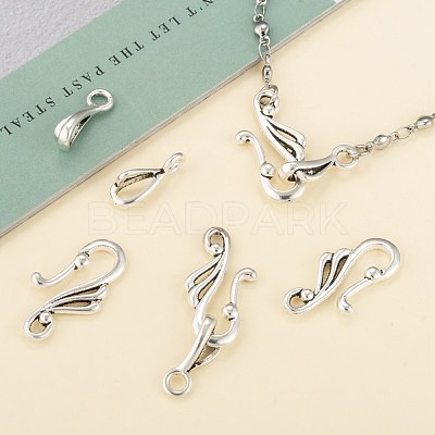 Tibetan Silver Hook and Eye Clasps LF1157Y-1