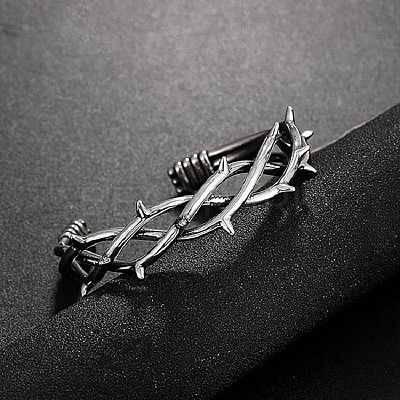 Gothic Alloy Thorns Open Cuff Bangles WG82058-01-1