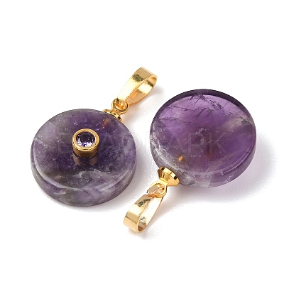 Natural Banded Amethyst Pendants G-P628-03G-07-1