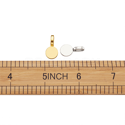 Tibetan Style Alloy Glue On Flat Pad Pendant Bails TIBE-TA0001-10-1
