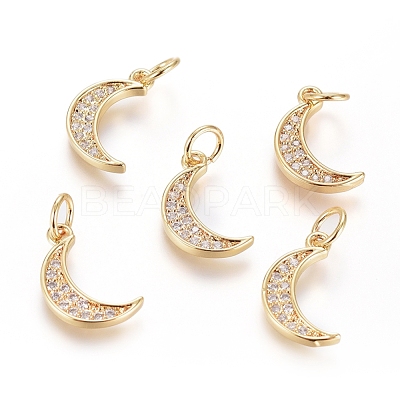 Brass Micro Pave Cubic Zirconia Pendants ZIRC-G166-09G-1