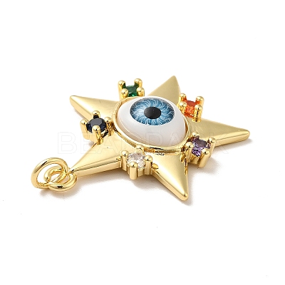 Brass Micro Pave Colorful Cubic Zirconia Pendants ZIRC-E006-05G-03-1