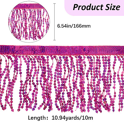 Polyester Sequin Paillette Fringe Tassel Trim OCOR-WH20071-002A-1