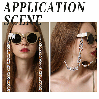 7Pcs 7 Colors Acrylic Chain Purse Bag Handle & Eyeglasses Chains AJEW-PH0001-57-1