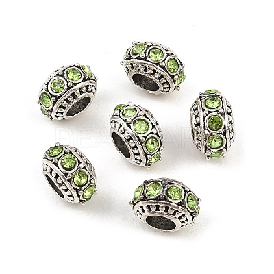 Alloy Rhinestone European Beads MPDL-R036-01F-1