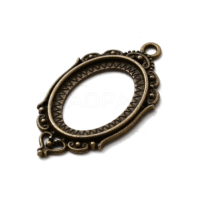 Vintage Tibetan Style Alloy Pendant Cabochon Bezel Settings X-TIBEP-M018-40AB-NF-1