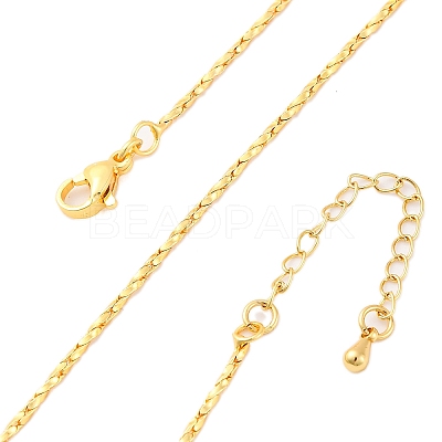 Brass Twisted Boston Link Chains Necklaces for Women NJEW-D302-60G-1
