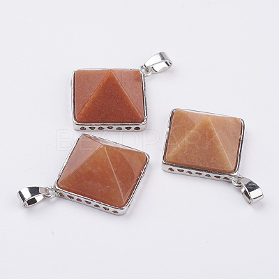 Natural Red Aventurine Pendants G-E442-02U-1