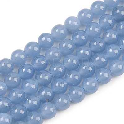 Natural Angelite Beads Strands G-G286-A01-6mm-1