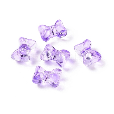 Transparent Spray Painted Glass Beads GLAA-I050-11B-1