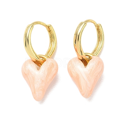 Brass Enamel Dangle Hoop Earrings for Women KK-CBA760A-06G-01-1