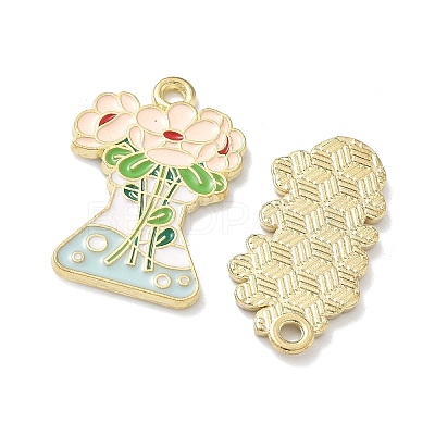 Green Plants and Potted Plants Alloy Enamel Pendants ENAM-P266-01A-G-1