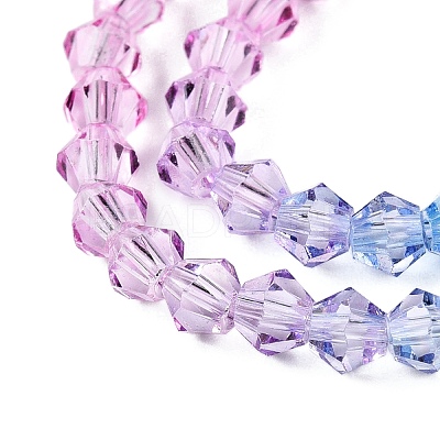 Gradient Color Baking Paint Glass Bead Strands DGLA-A039-T6mm-A06-1