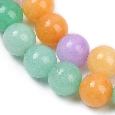 Natural Dyed White Jade Beads Strands G-NH0045-01B-1