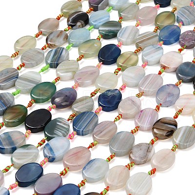 Natural Banded Agate Beads Strands G-A321-E03-01A-1