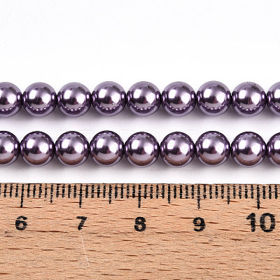 Baking Paint Pearlized Glass Pearl Bead Strands HY-N002-6mm-A14-1