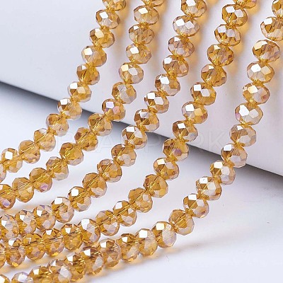 Electroplate Glass Beads Strands EGLA-A034-T10mm-B05-1