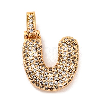 Brass Micro Pave Cubic Zirconia Pendants KK-C076-29U-G01-1