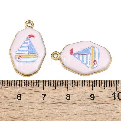 Printed 304 Stainless Steel Enamel Pendants SA-CBA1ED9-21G-01-1