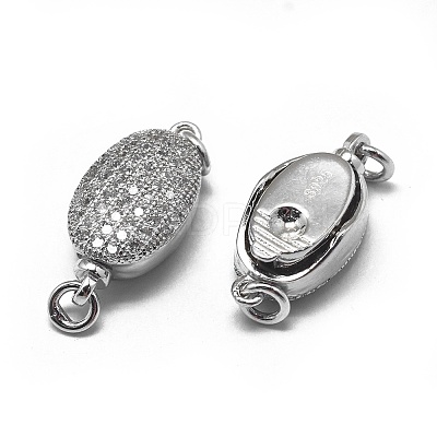 Anti-Tarnish Rhodium Plated 925 Sterling Silver Box Clasps STER-L057-011P-1