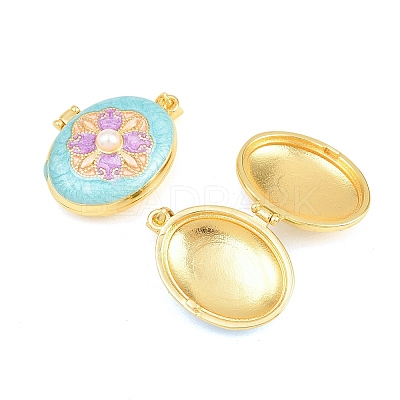 Brass Locket Pendants KK-D232-01G-1