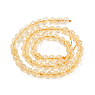 Natural Citrine Beads Strands G-E326-6mm-01-1