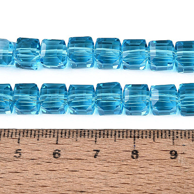 Transparent Glass Beads Strands GLAA-R041-8x8mm-A11-1
