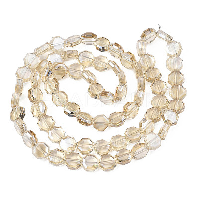 Electroplate Transparent Glass Beads Strands EGLA-N002-27-F02-1