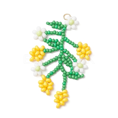 Seed Glass Beaded Big Pendants PALLOY-MZ00877-01-1