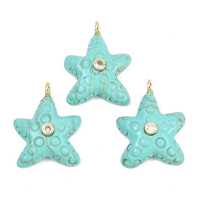 Dyed Synthetic Turquoise Pendants X-G-H353-01G-01-1
