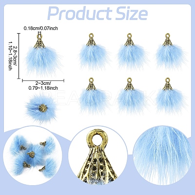 Faux Mink Fur Tassel Pendant Decorations FIND-YW0002-24F-1