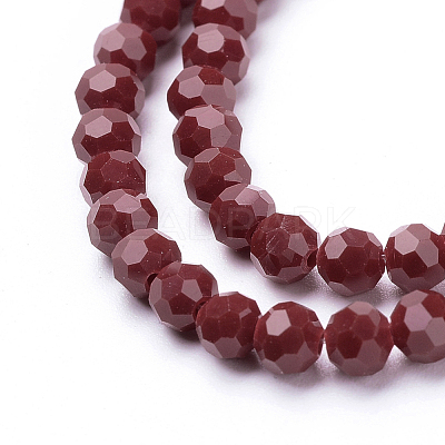Faceted(32 Facets) Round Glass Beads Strands X-EGLA-J042-4mm-24-1
