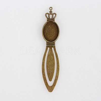 Antique Bronze Iron Bookmark Cabochon Settings X-PALLOY-N0084-14AB-NF-1