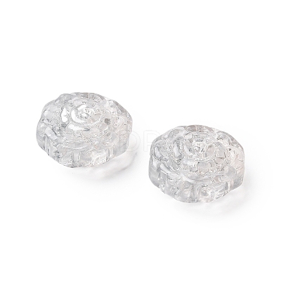 Spray Painted Transparent Glass Beads GLAA-D038-01D-1