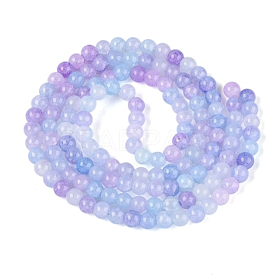 Ombre Effect Dyed Crackle Glass Beads Strands GLAA-Q106-01A-B24-1