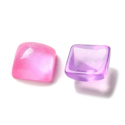 Transparent Resin Decoden Cabochons with Glitter Powder X-RESI-E053-08B-1